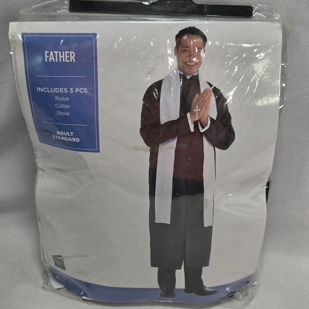 Suit Yourself Mens Father Priest Costume 866 Black White Adult Standard 3pc Set